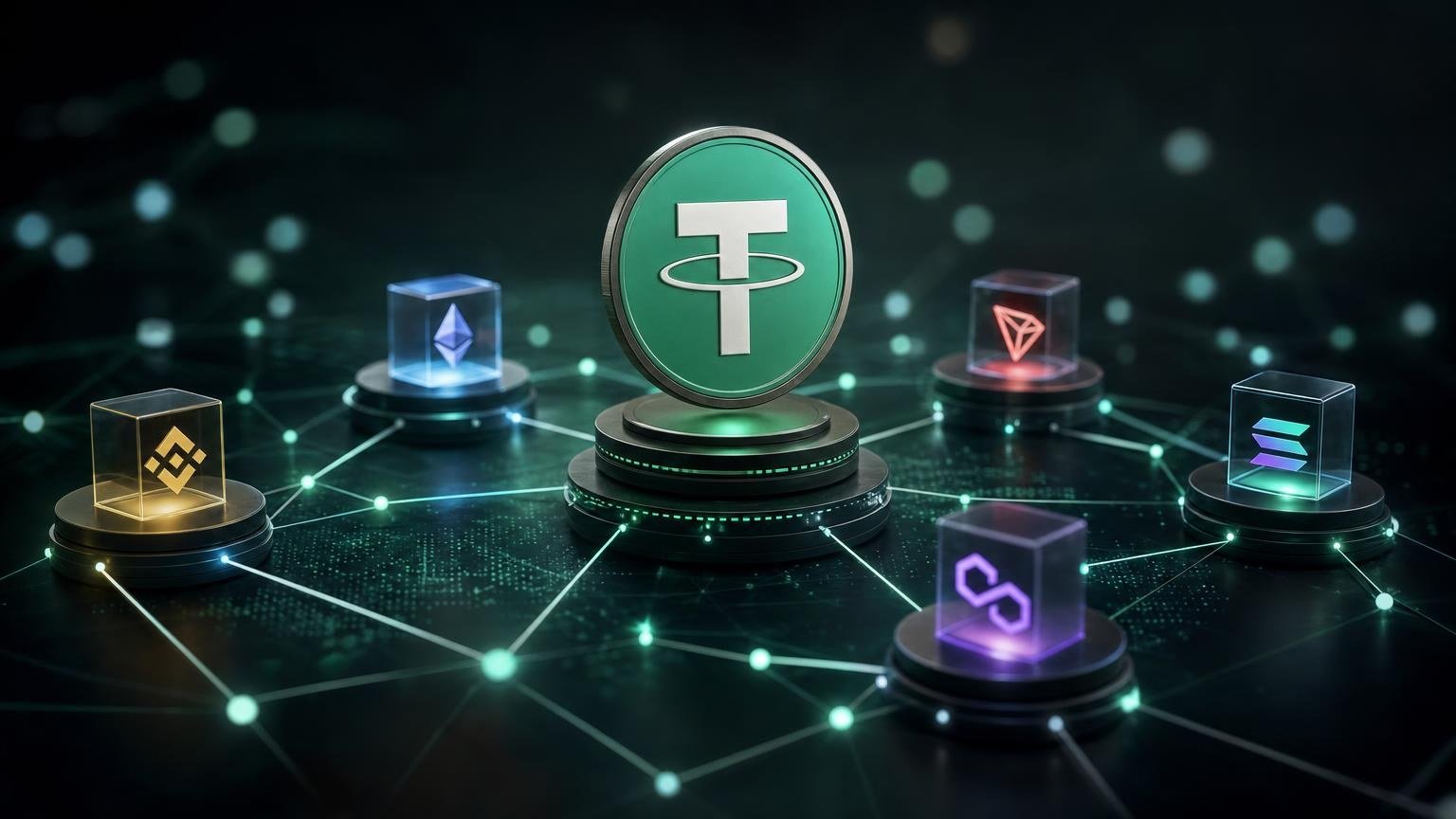 A USDT transfer screen comparing network fees, native gas assets, destination compatibility, and the final amount received